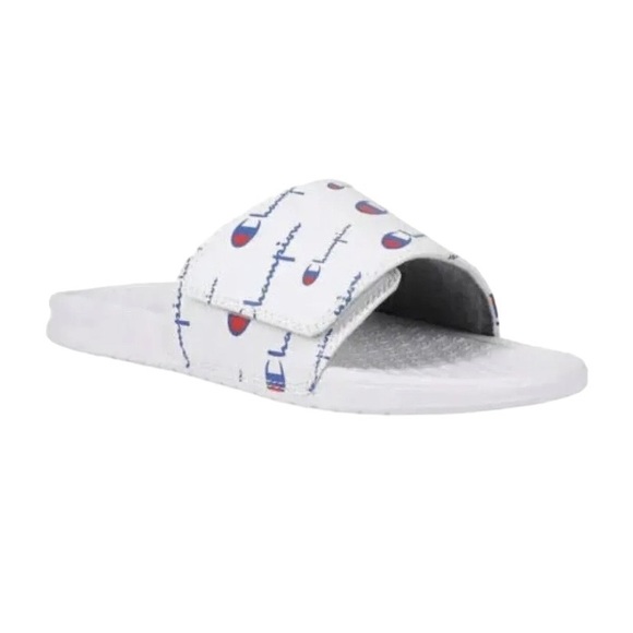 Champion IPO Scripture Logo Slide Sandals - White Men's Size 12 - New with Box - Picture 3 of 4